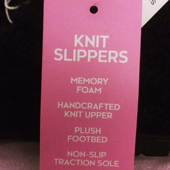 NWT Sporto Black Memory Foam Knit Slippers - Picture 7 of 9